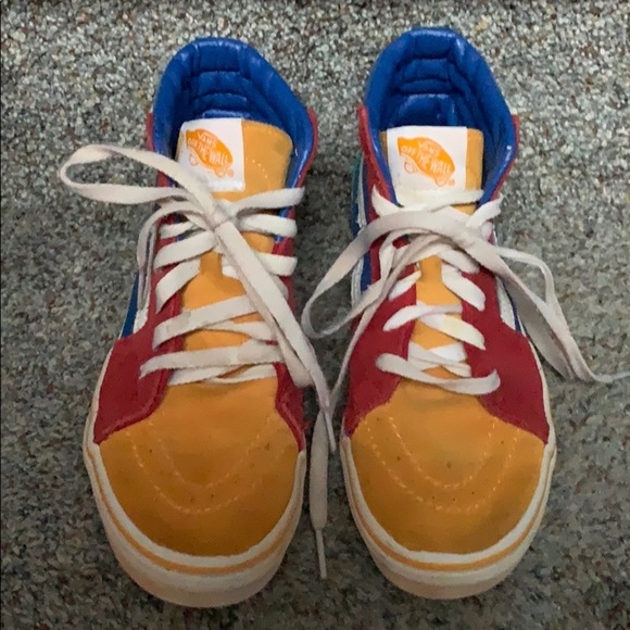 Vans Sk8-Hi colorblock suede multicolor size 2.5 - Picture 2 of 7